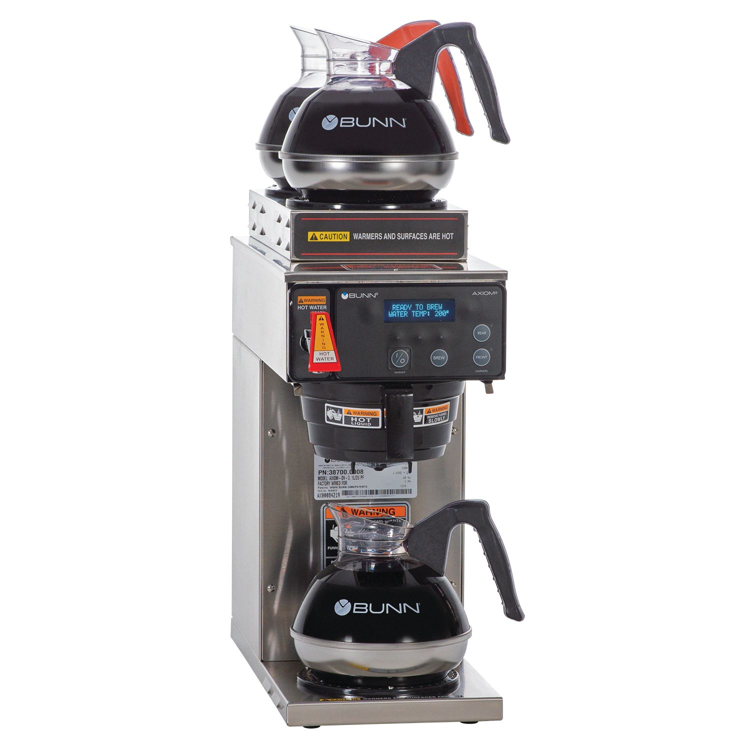AXIOM® DV-3 (2 Upper/1 Lower Warmer) Dual Volt - Coffee - BUNN 