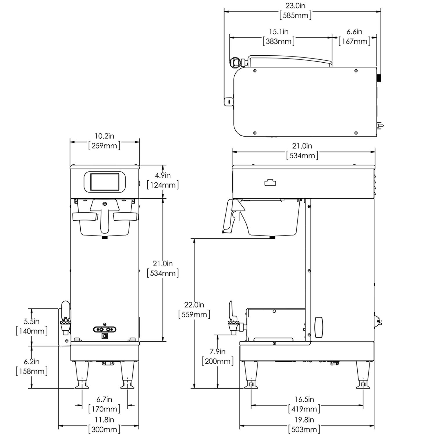 ICB SH Soft Heat® Platinum Edition™ Stainless, 120/240V with Wireless Coffee BUNN Commercial